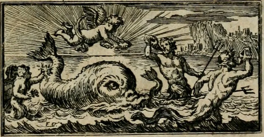 An illustration from [Hymnoi, epigrammata ...] Hymni, epigrammata et fragmenta; ejusdem poematium De coma Berenices a Catullo versum. Accessere alia ejusdem epigrammata quaedam nondum in luoem edita; & fragmenta aliquot in aliis editionibus praetermissa. Adjecta sunt ad Hymnos vetera scholia Graeca. Adjectus et ad calcem index vocabulorum omnium. Cum notis Annae Tanaquilli Fabri filiae, 1675, leaf 4