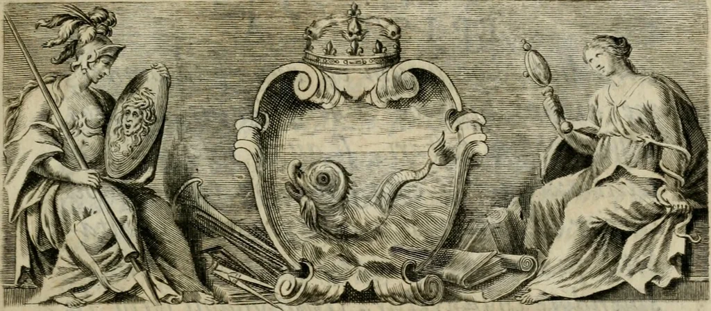 An illustration from [Hymnoi, epigrammata ...] Hymni, epigrammata et fragmenta; ejusdem poematium De coma Berenices a Catullo versum. Accessere alia ejusdem epigrammata quaedam nondum in luoem edita; & fragmenta aliquot in aliis editionibus praetermissa. Adjecta sunt ad Hymnos vetera scholia Graeca. Adjectus et ad calcem index vocabulorum omnium. Cum notis Annae Tanaquilli Fabri filiae, 1675, leaf 6