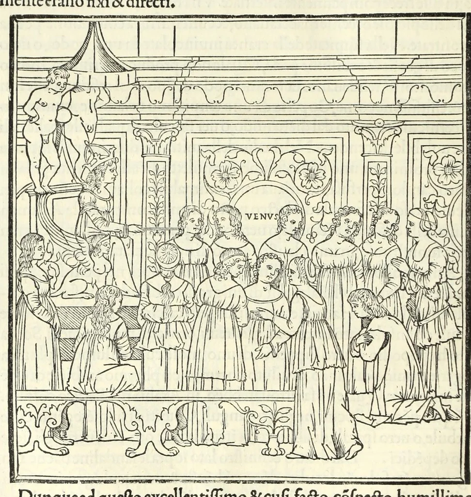 An illustration from Hypnerotomachia Poliphili : ubi humana omnia non nisi somnium esse docet atque obiter plurima scitu sane quam digna commemorat, leaf 104