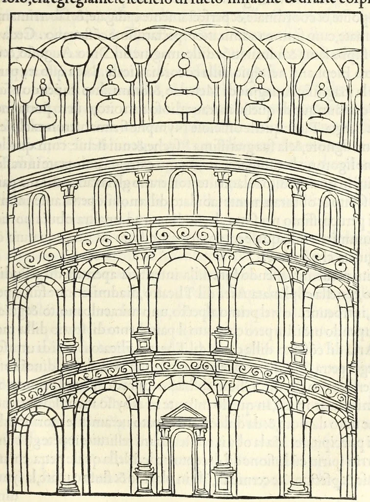 An illustration from Hypnerotomachia Poliphili : ubi humana omnia non nisi somnium esse docet atque obiter plurima scitu sane quam digna commemorat, leaf 347