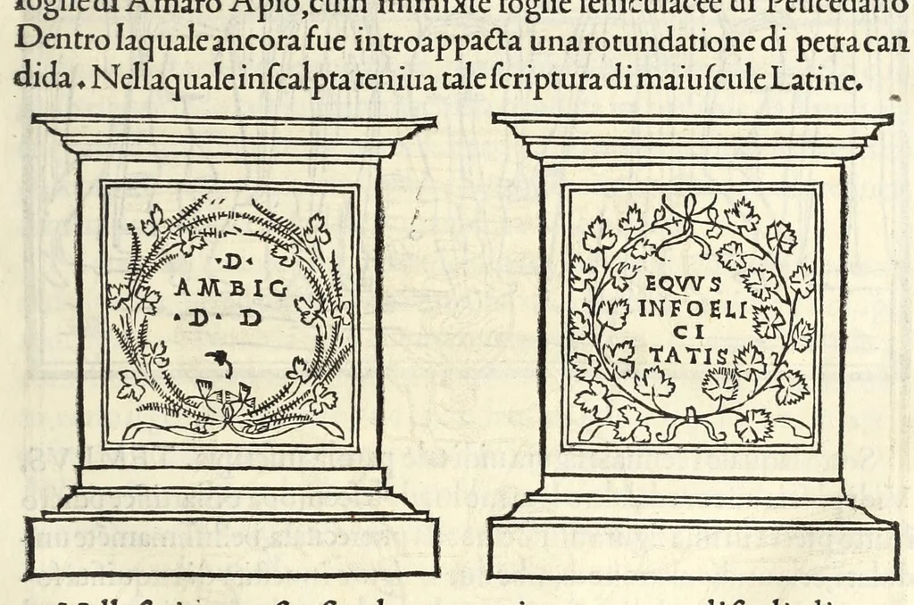 An illustration from Hypnerotomachia Poliphili : ubi humana omnia non nisi somnium esse docet atque obiter plurima scitu sane quam digna commemorat, leaf 37