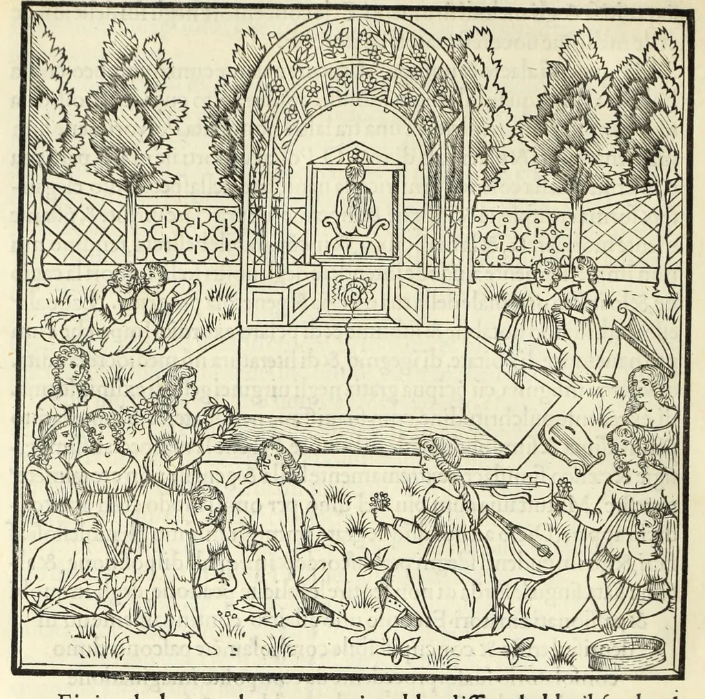An illustration from Hypnerotomachia Poliphili : ubi humana omnia non nisi somnium esse docet atque obiter plurima scitu sane quam digna commemorat, leaf 374