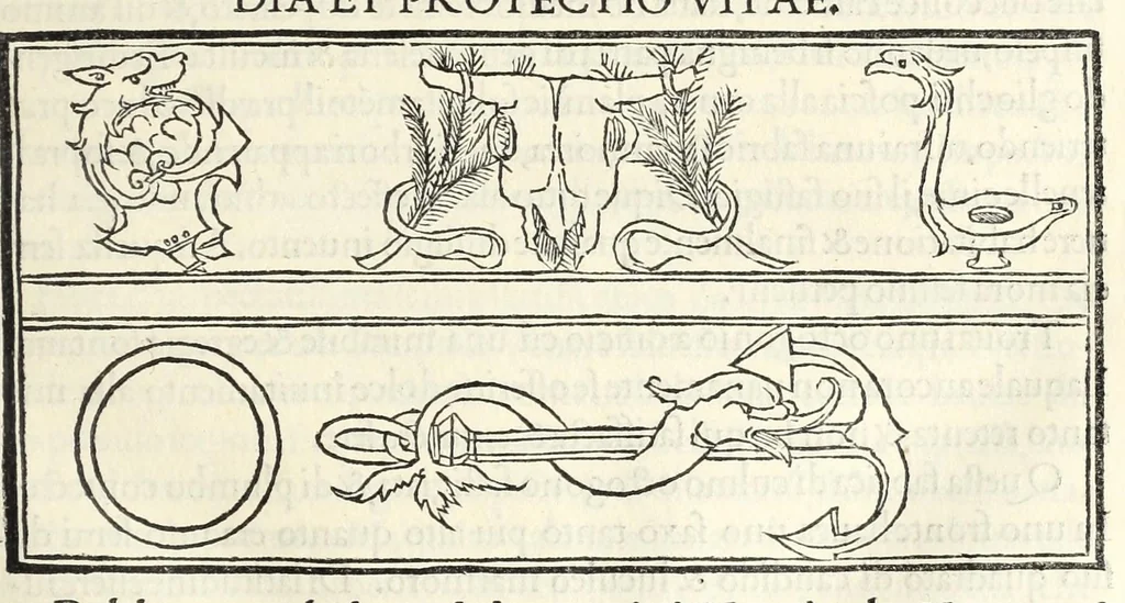 An illustration from Hypnerotomachia Poliphili : ubi humana omnia non nisi somnium esse docet atque obiter plurima scitu sane quam digna commemorat, leaf 73
