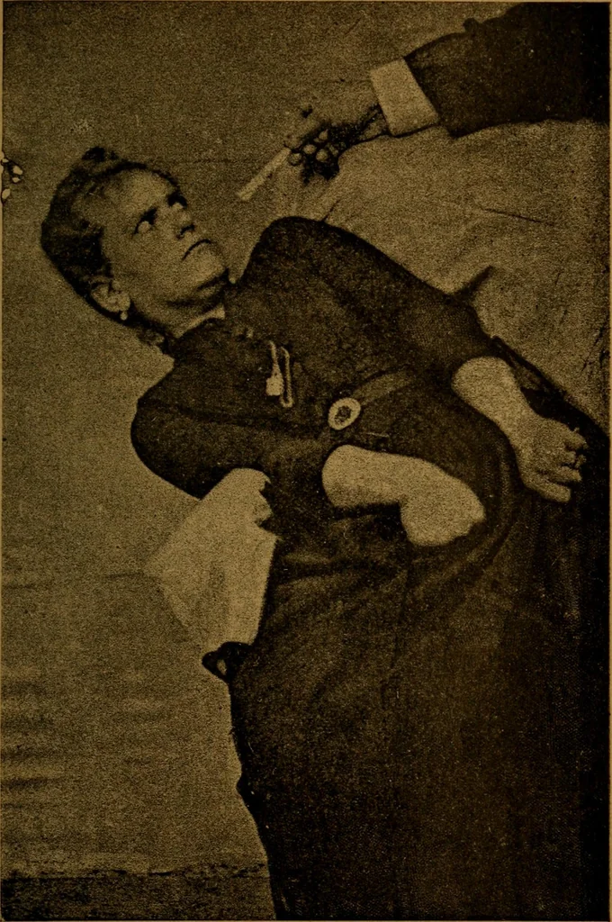 An illustration from Hypnotisme expérimental : les émotions dans l'état d'hypnotisme et l'action à distance des substances médicamenteuses ou toxiques, 1890, leaf 316