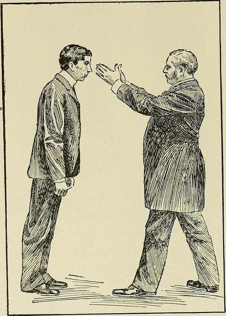 An illustration from Hypnotism and hypnotic suggestion. A scientific treatise on the uses and possibilities of hypnotism, suggestion and allied phenomena, 1900, leaf 61