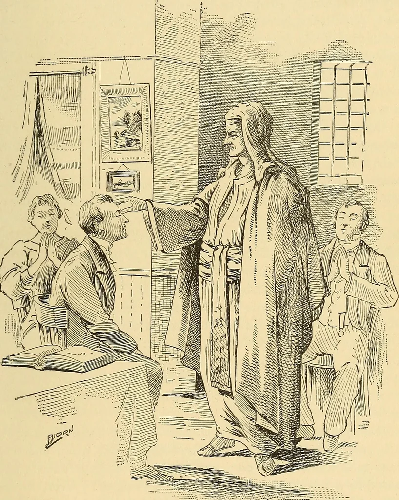 An illustration from Hypnotism, its facts, theories, and related phenomena;, 1893, leaf 58