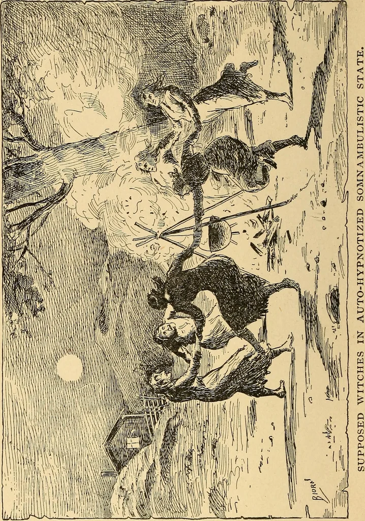 An illustration from Hypnotism, its facts, theories and related phenomena, with explanatory anecdotes, 1900, leaf 197