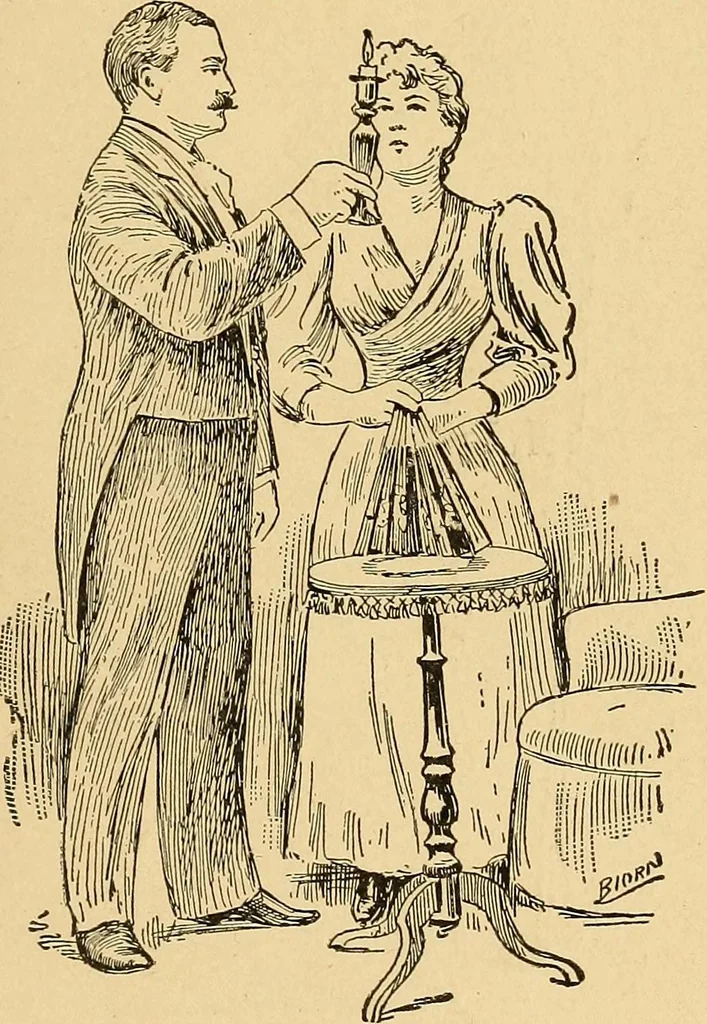An illustration from Hypnotism, its facts, theories and related phenomena, with explanatory anecdotes, 1900, leaf 22