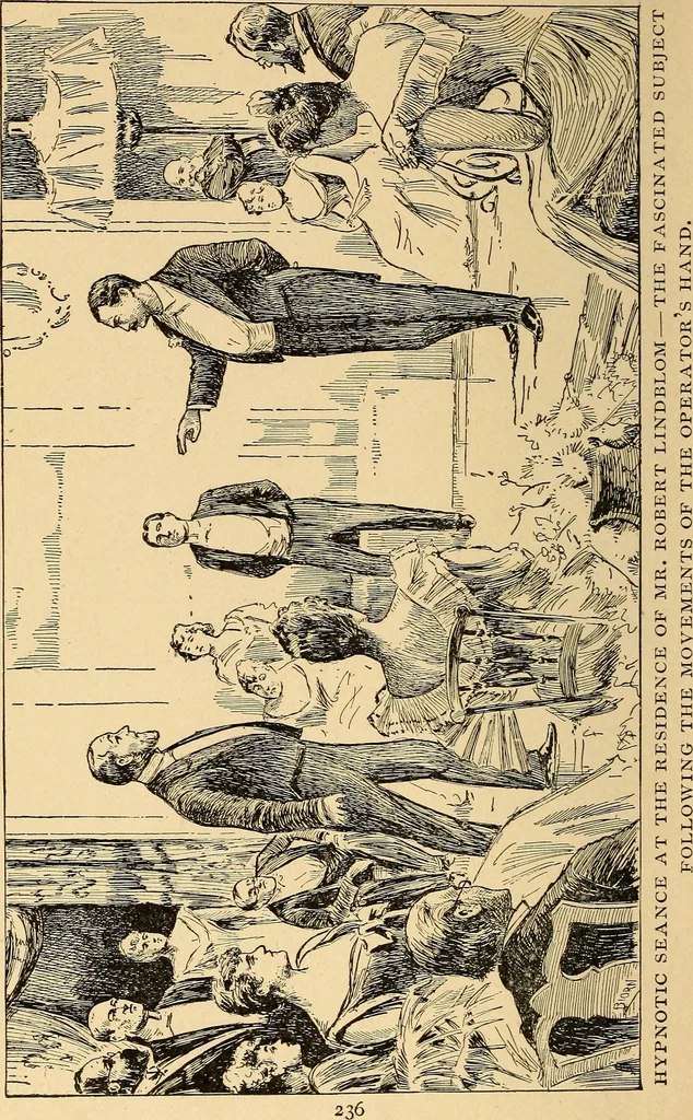 An illustration from Hypnotism, its facts, theories and related phenomena, with explanatory anecdotes, 1900, leaf 243