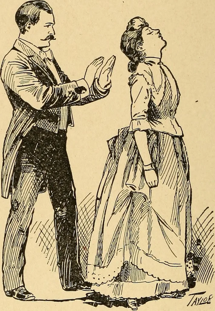An illustration from Hypnotism, its facts, theories and related phenomena, with explanatory anecdotes, 1900, leaf 247