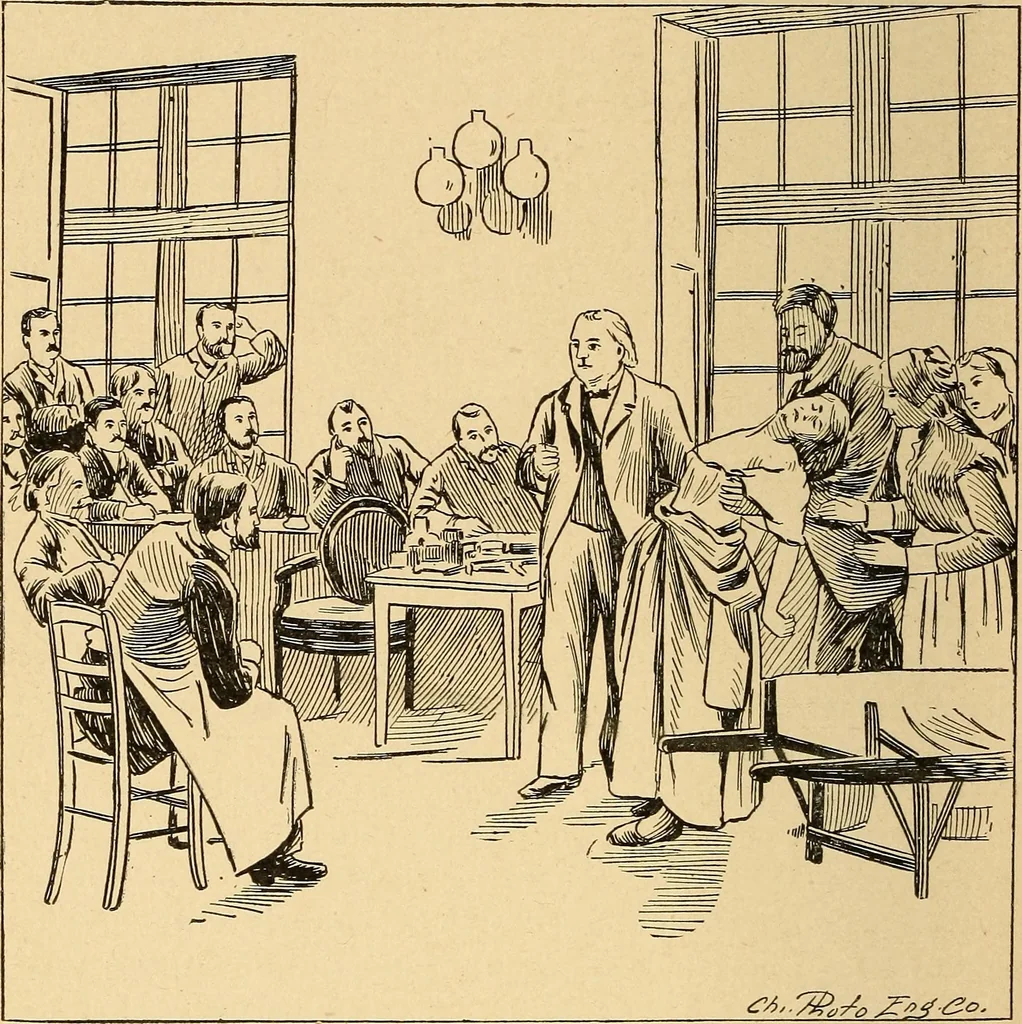 An illustration from Hypnotism, its facts, theories and related phenomena, with explanatory anecdotes, 1900, leaf 261