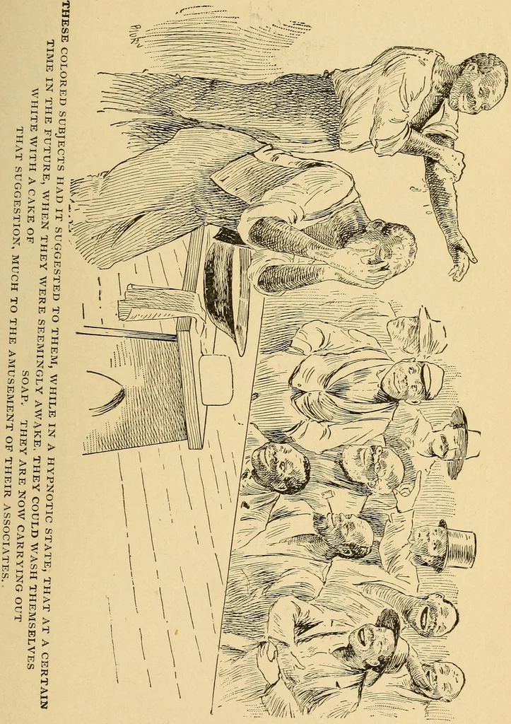 An illustration from Hypnotism, its facts, theories and related phenomena, with explanatory anecdotes, 1900, leaf 282