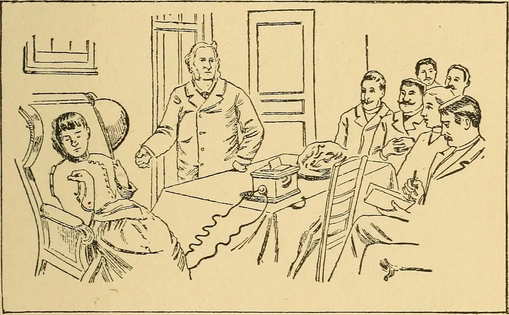 An illustration from Hypnotism, its facts, theories and related phenomena, with explanatory anecdotes, 1900, leaf 46