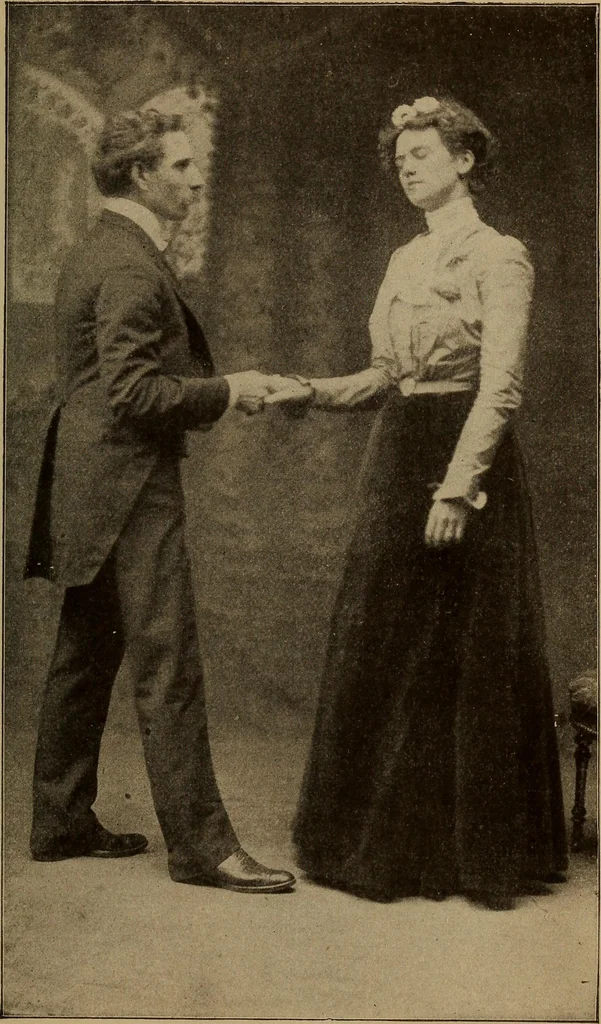 An illustration from Hypnotism, and magnetism, mesmerism, suggestive therapeutics and magnetic healing .., 1910, leaf 180