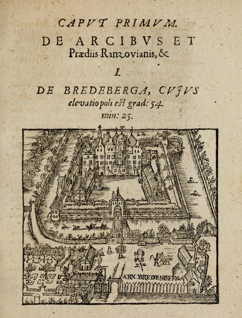 An illustration from Hypotyposis arcivm, palatiorum, librorum, pyramidum, obeliscorum, cipporum, molarum, fontium, monumentorum & epitaphiorum, ab illustri & strenuo viro Henrico Ranzovio, prorege & equite Holsato, conditorum : cum nonnullis eorum ectypis ligneis, & in fine additis epigrammatibus, 1591, leaf 25