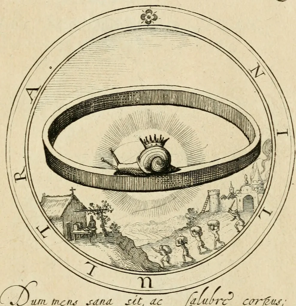 An illustration from Iacobi â Bruck Angermundt cogn. Sil. Emblemata moralia & bellica : nunc recens in lucem edita, 1615, leaf 10