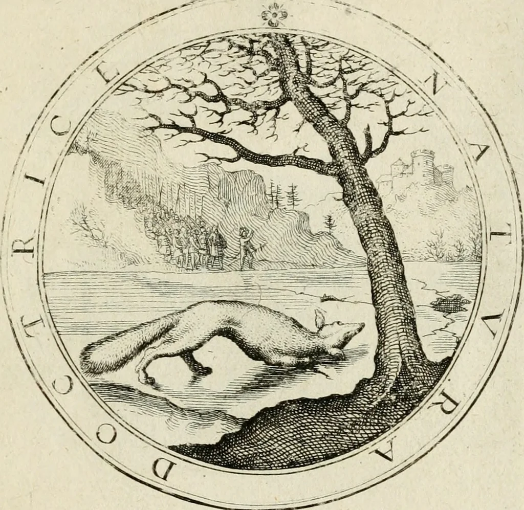 An illustration from Iacobi â Bruck Angermundt cogn. Sil. Emblemata moralia & bellica : nunc recens in lucem edita, 1615, leaf 104