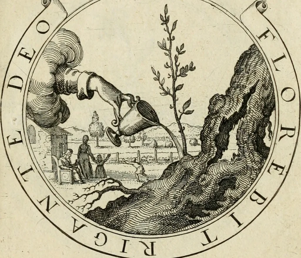 An illustration from Iacobi â Bruck Angermundt cogn. Sil. Emblemata moralia & bellica : nunc recens in lucem edita, 1615, leaf 14