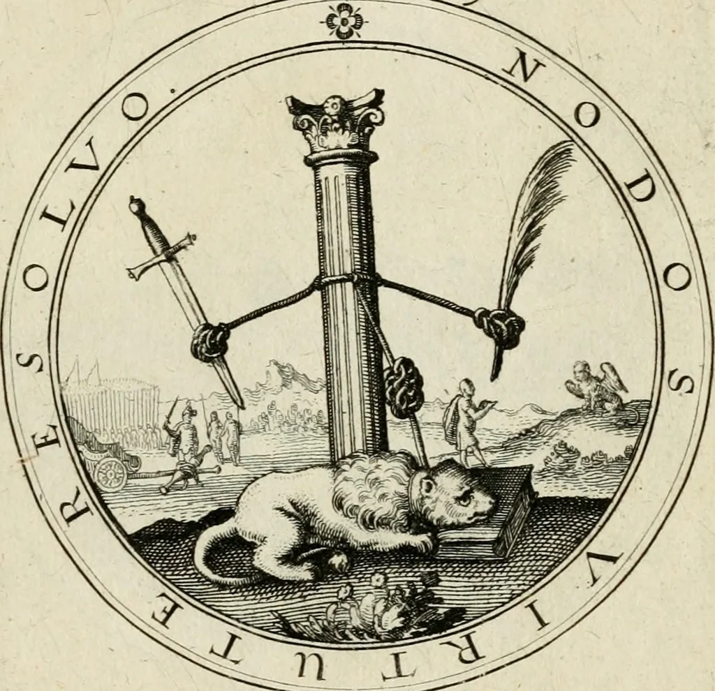 An illustration from Iacobi â Bruck Angermundt cogn. Sil. Emblemata moralia & bellica : nunc recens in lucem edita, 1615, leaf 18