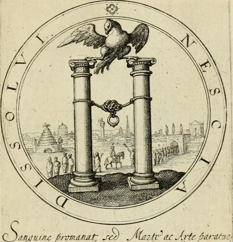 An illustration from Iacobi â Bruck Angermundt cogn. Sil. Emblemata moralia & bellica : nunc recens in lucem edita, 1615, leaf 26