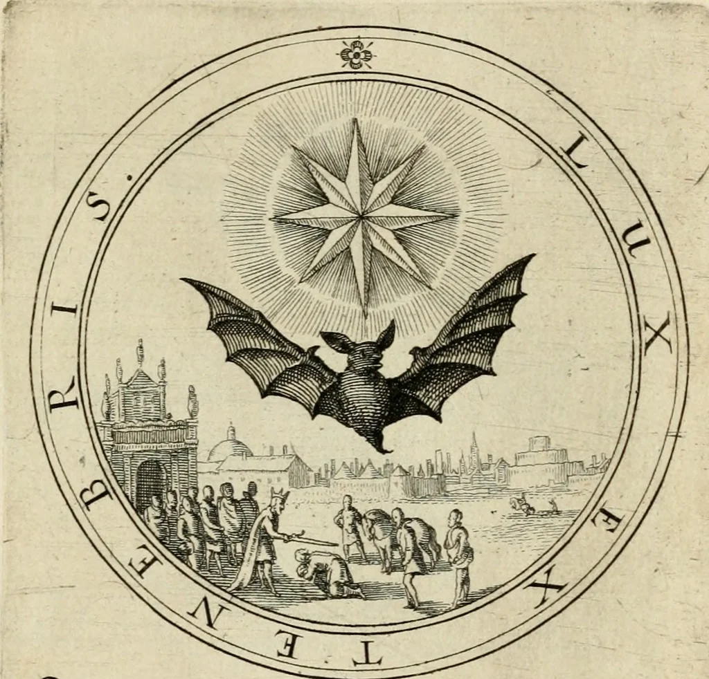 An illustration from Iacobi â Bruck Angermundt cogn. Sil. Emblemata moralia & bellica : nunc recens in lucem edita, 1615, leaf 28