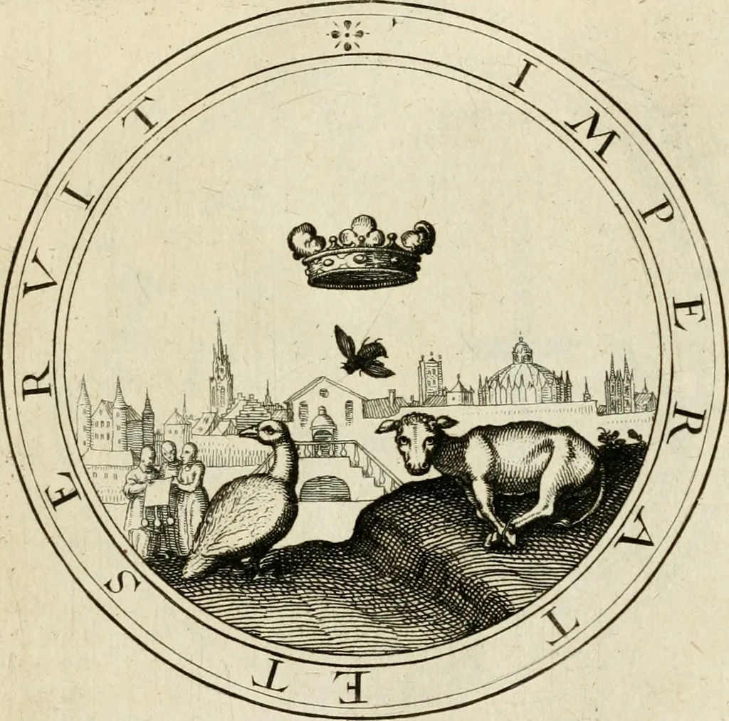 An illustration from Iacobi â Bruck Angermundt cogn. Sil. Emblemata moralia & bellica : nunc recens in lucem edita, 1615, leaf 50