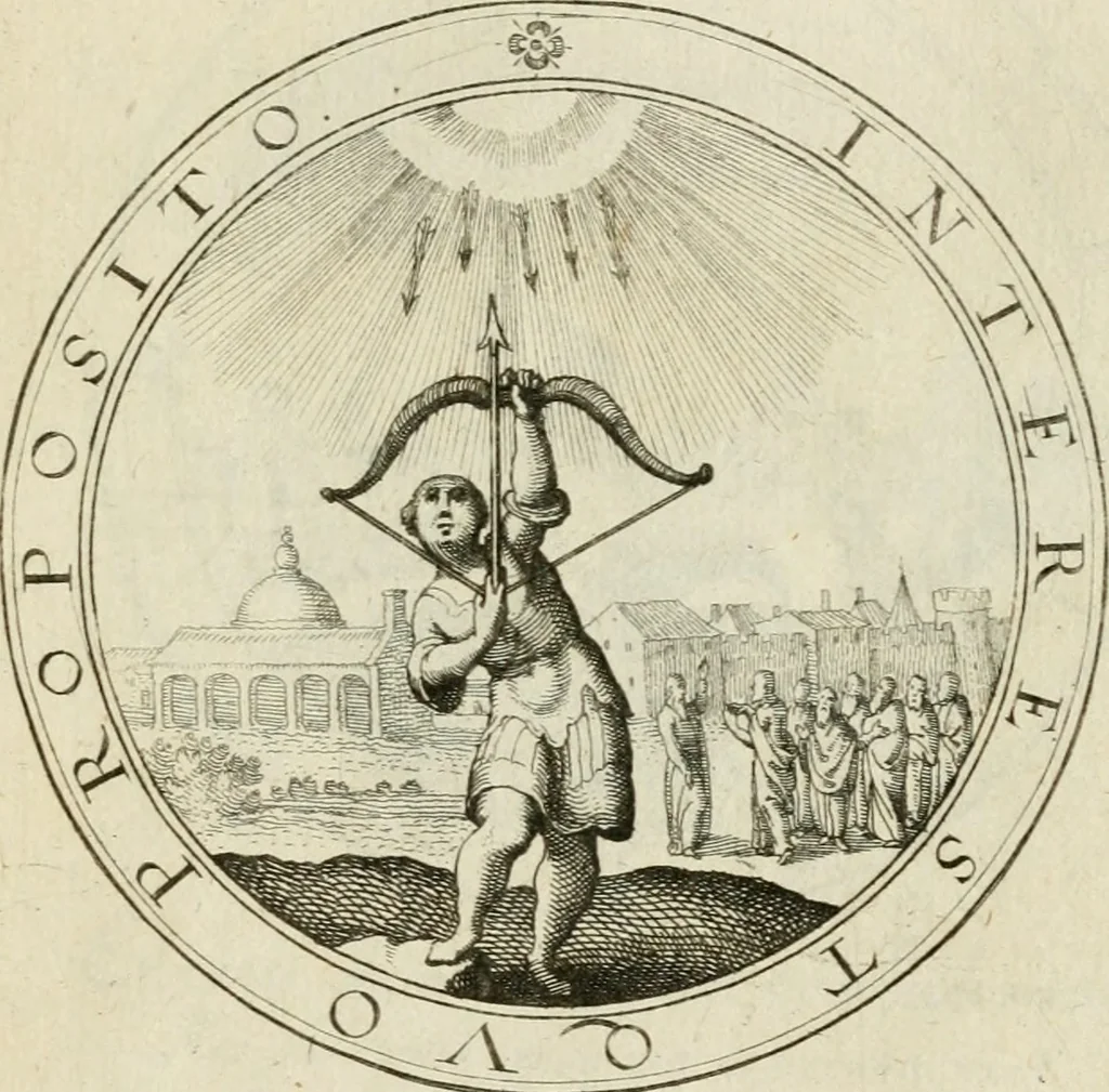 An illustration from Iacobi â Bruck Angermundt cogn. Sil. Emblemata moralia & bellica : nunc recens in lucem edita, 1615, leaf 54