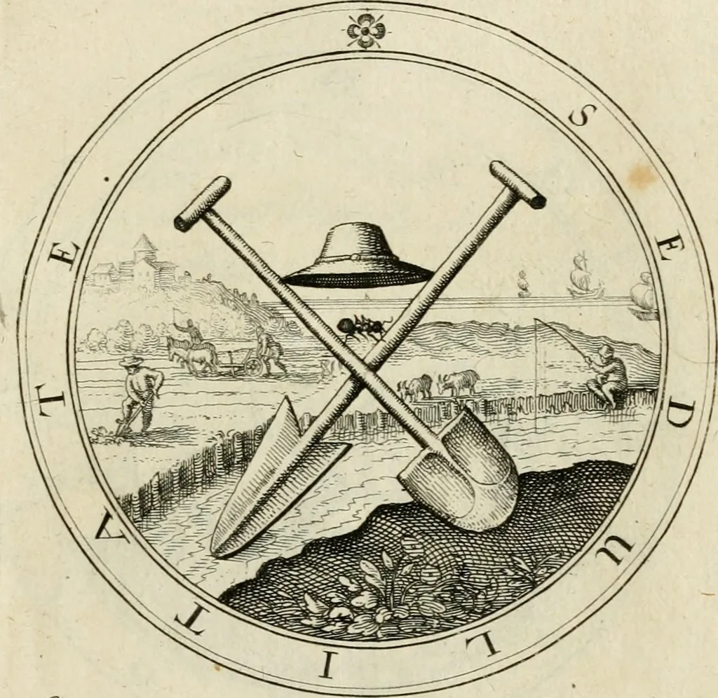 An illustration from Iacobi â Bruck Angermundt cogn. Sil. Emblemata moralia & bellica : nunc recens in lucem edita, 1615, leaf 62