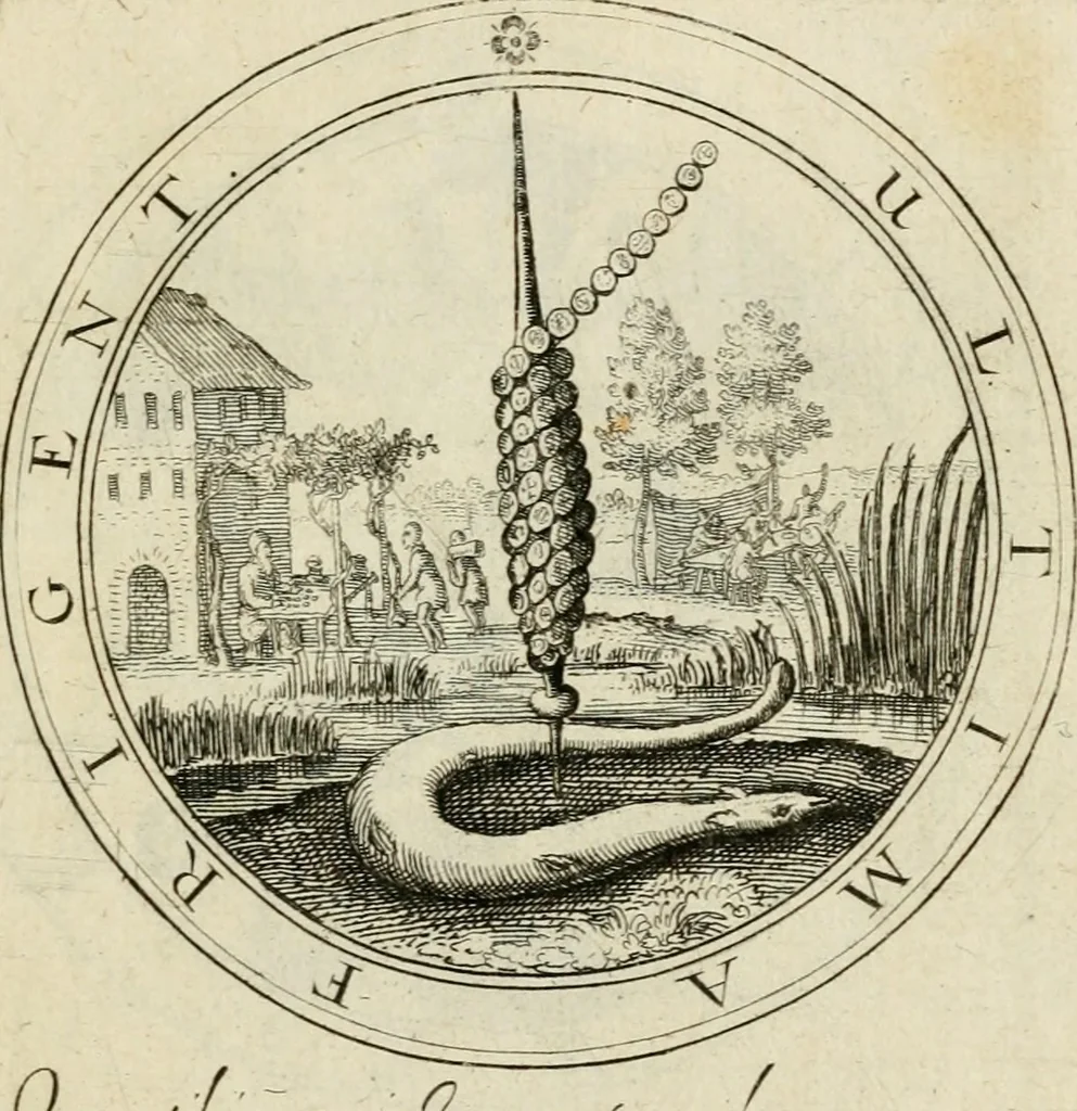 An illustration from Iacobi â Bruck Angermundt cogn. Sil. Emblemata moralia & bellica : nunc recens in lucem edita, 1615, leaf 72