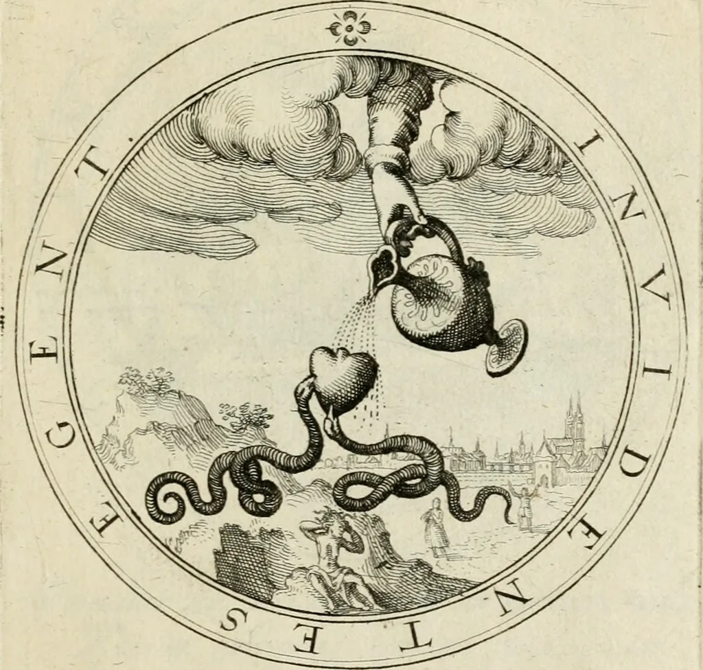 An illustration from Iacobi â Bruck Angermundt cogn. Sil. Emblemata moralia & bellica : nunc recens in lucem edita, 1615, leaf 74