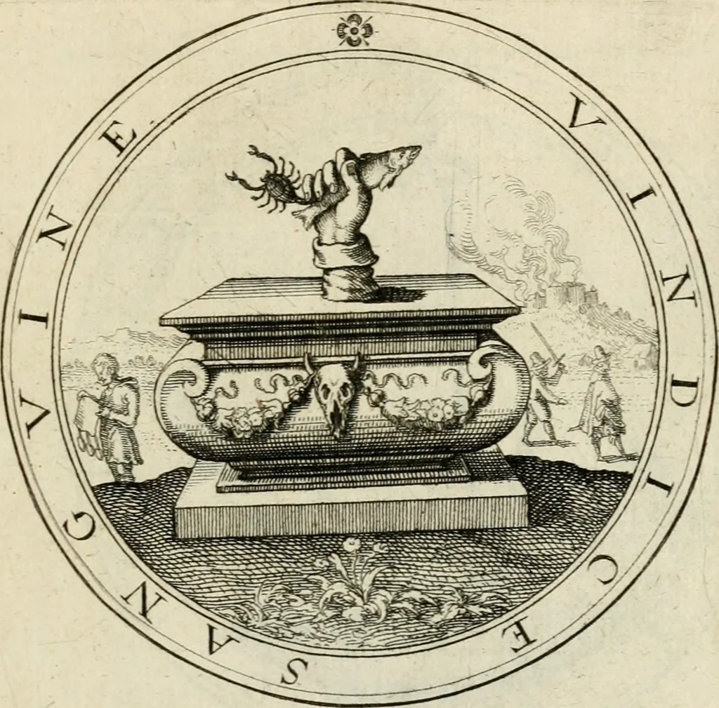 An illustration from Iacobi â Bruck Angermundt cogn. Sil. Emblemata moralia & bellica : nunc recens in lucem edita, 1615, leaf 76
