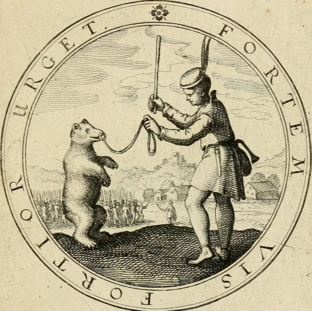 An illustration from Iacobi â Bruck Angermundt cogn. Sil. Emblemata moralia & bellica : nunc recens in lucem edita, 1615, leaf 86