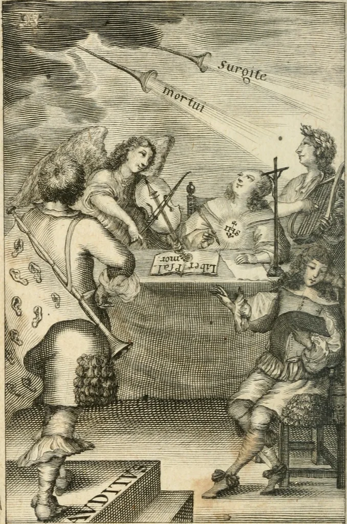 An illustration from Iacobi Balde è Societate Jesu Urania victrix, 1663, leaf 117