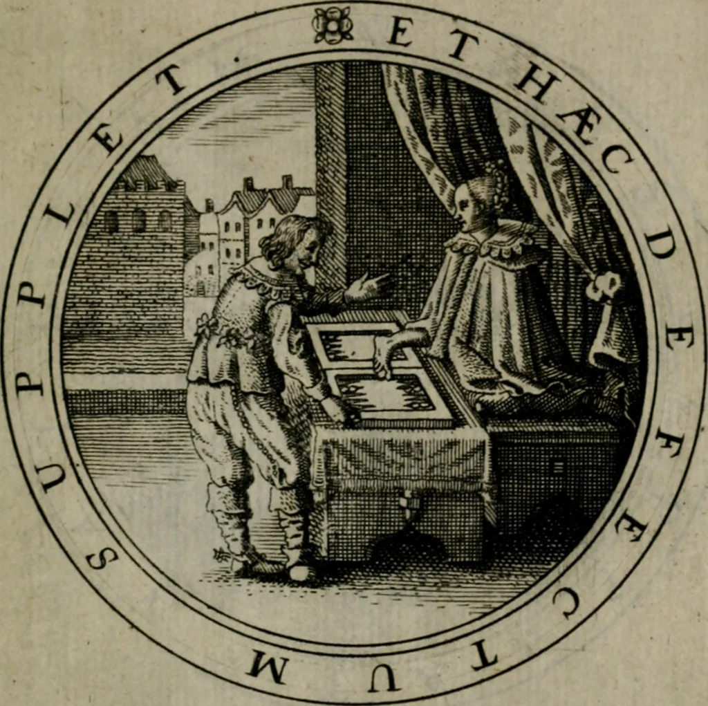 An illustration from Iacobi Bornitii I.C. Emblematum sacrorum et civilium miscellaneorum : sylloge prior [-posterior], 1659, leaf 104