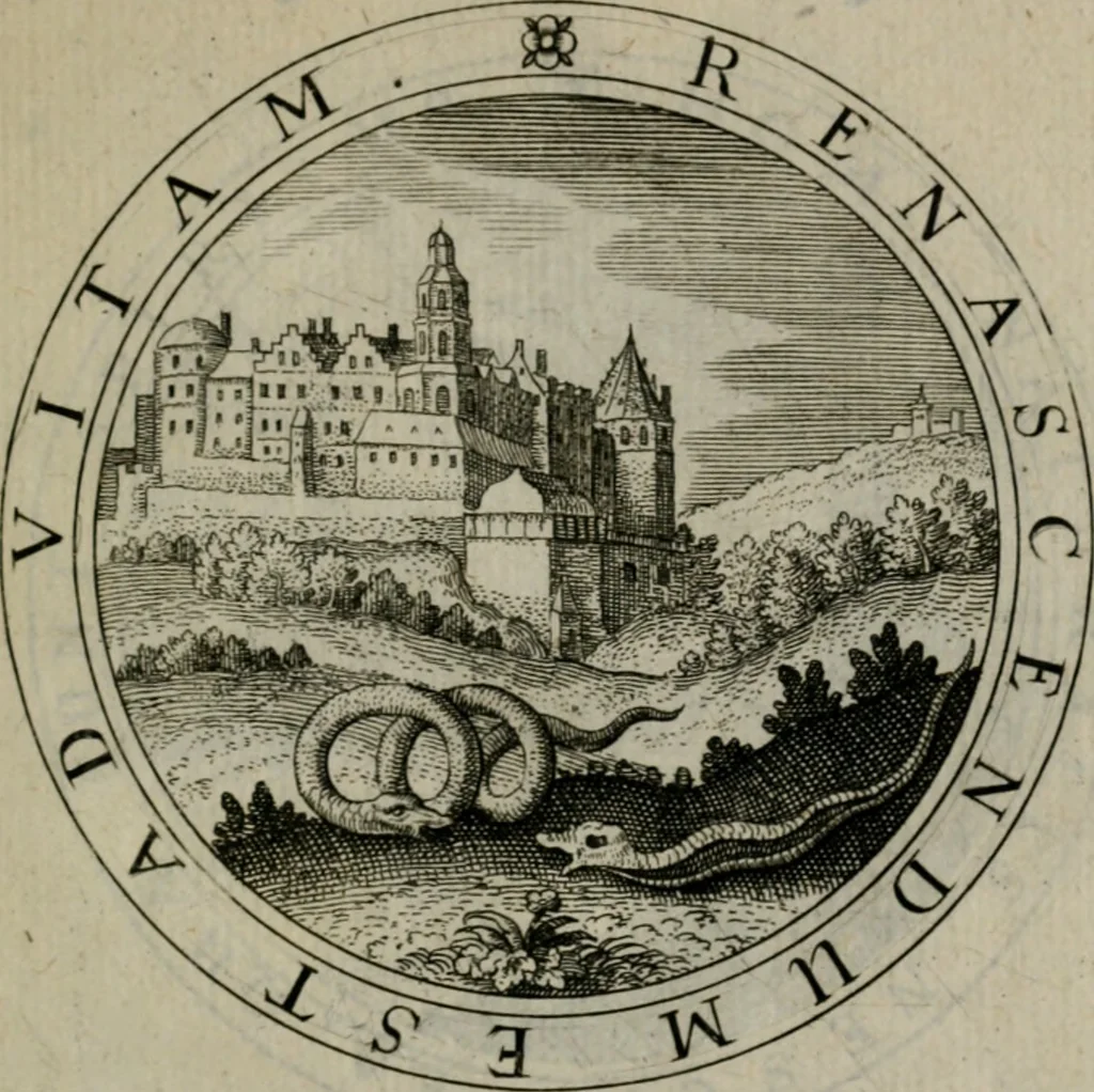 An illustration from Iacobi Bornitii I.C. Emblematum sacrorum et civilium miscellaneorum : sylloge prior [-posterior], 1659, leaf 128