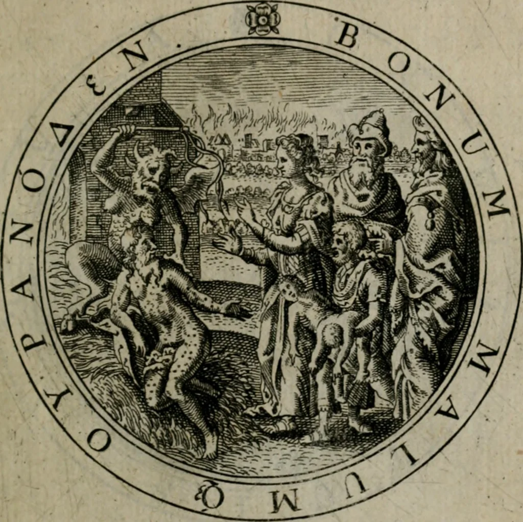 An illustration from Iacobi Bornitii I.C. Emblematum sacrorum et civilium miscellaneorum : sylloge prior [-posterior], 1659, leaf 136