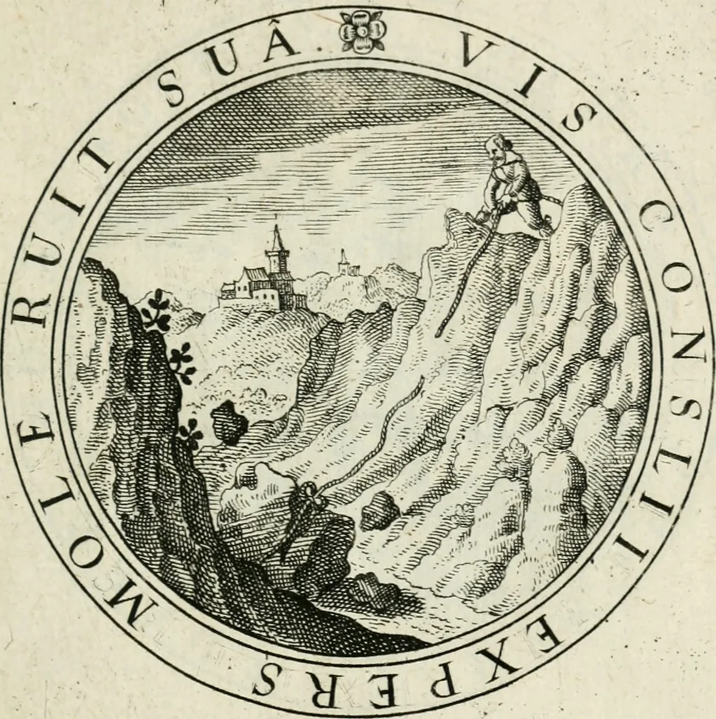 An illustration from Iacobi Bornitii I.C. Emblematum sacrorum et civilium miscellaneorum : sylloge prior [-posterior], 1659, leaf 154