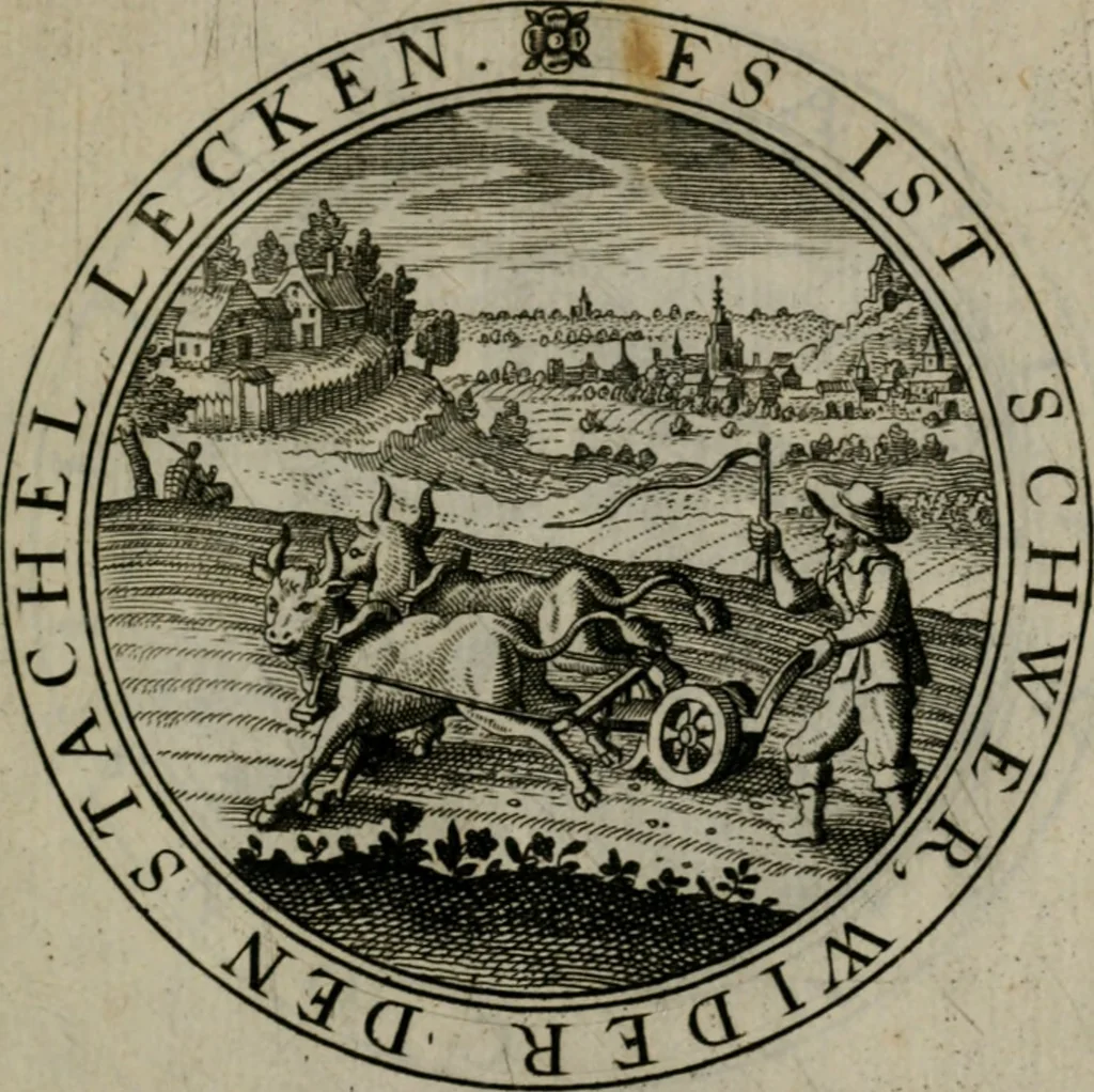 An illustration from Iacobi Bornitii I.C. Emblematum sacrorum et civilium miscellaneorum : sylloge prior [-posterior], 1659, leaf 172