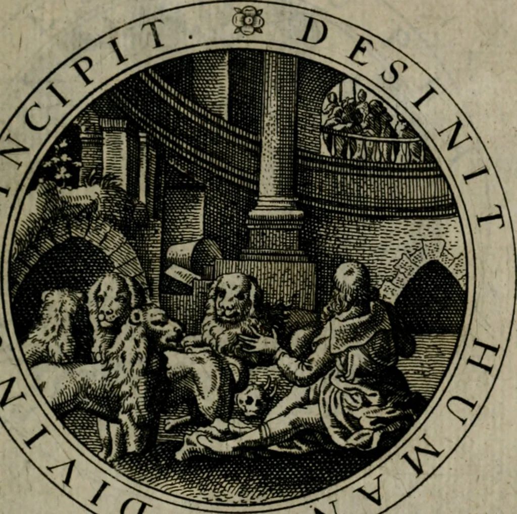 An illustration from Iacobi Bornitii I.C. Emblematum sacrorum et civilium miscellaneorum : sylloge prior [-posterior], 1659, leaf 28