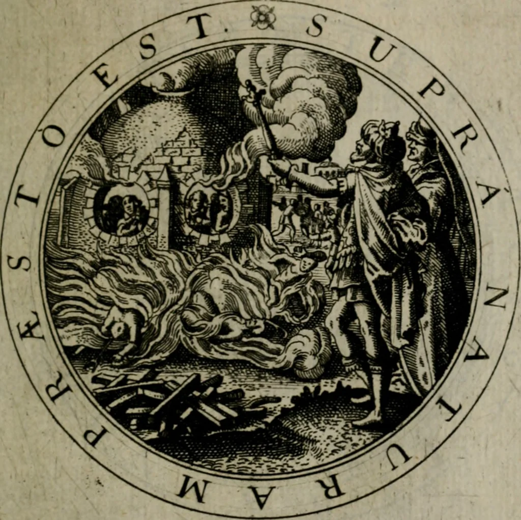 An illustration from Iacobi Bornitii I.C. Emblematum sacrorum et civilium miscellaneorum : sylloge prior [-posterior], 1659, leaf 30