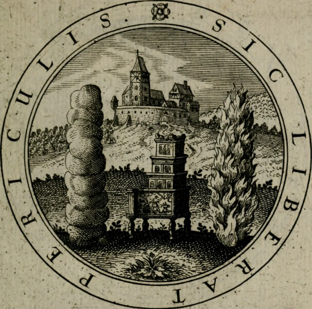 An illustration from Iacobi Bornitii I.C. Emblematum sacrorum et civilium miscellaneorum : sylloge prior [-posterior], 1659, leaf 36