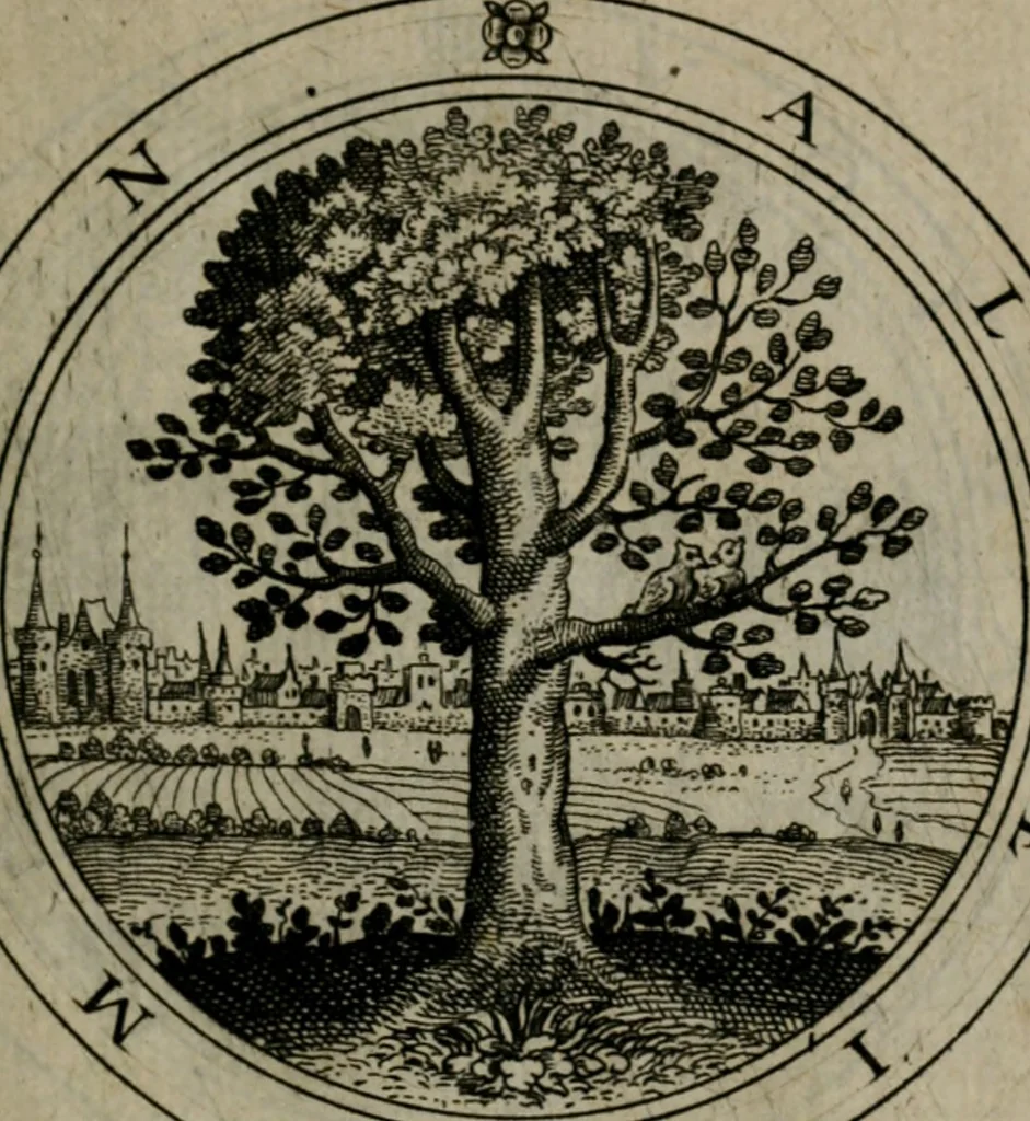 An illustration from Iacobi Bornitii I.C. Emblematum sacrorum et civilium miscellaneorum : sylloge prior [-posterior], 1659, leaf 48