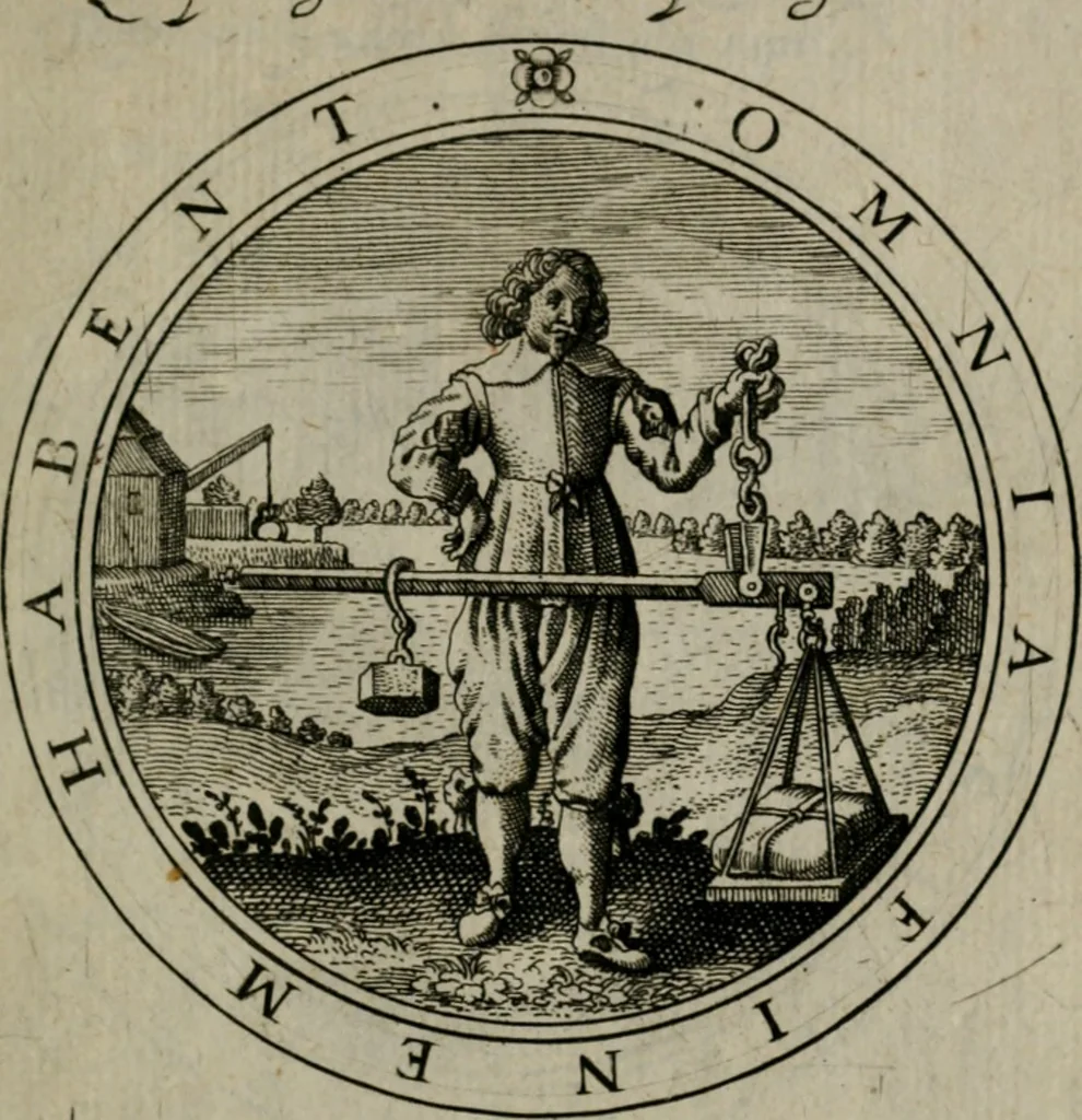 An illustration from Iacobi Bornitii I.C. Emblematum sacrorum et civilium miscellaneorum : sylloge prior [-posterior], 1659, leaf 60