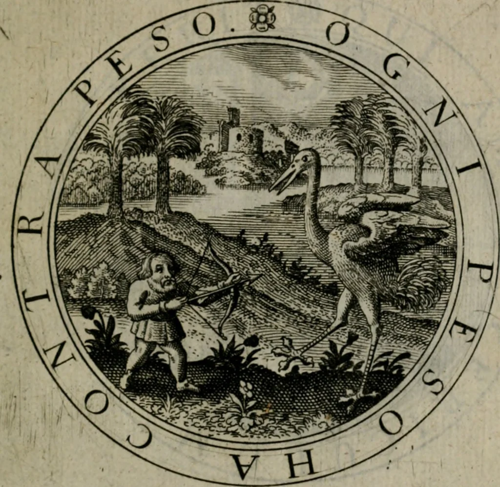 An illustration from Iacobi Bornitii I.C. Emblematum sacrorum et civilium miscellaneorum : sylloge prior [-posterior], 1659, leaf 64