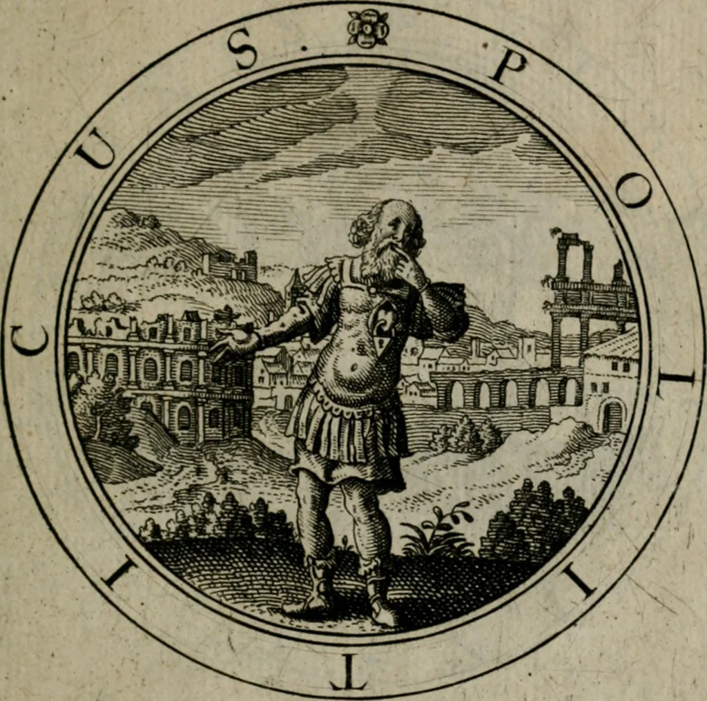 An illustration from Iacobi Bornitii I.C. Emblematum sacrorum et civilium miscellaneorum : sylloge prior [-posterior], 1659, leaf 80