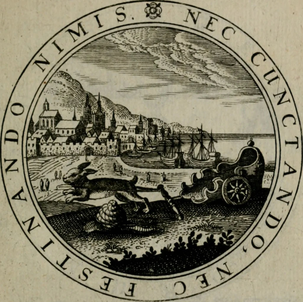 An illustration from Iacobi Bornitii I.C. Emblematum sacrorum et civilium miscellaneorum : sylloge prior [-posterior], 1659, leaf 90