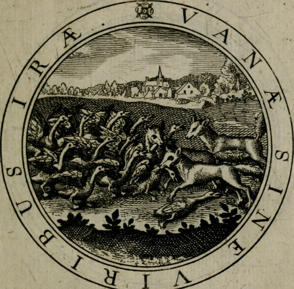 An illustration from Iacobi Bornitii I.C. Emblematum sacrorum et civilium miscellaneorum : sylloge prior [-posterior], 1659, leaf 94