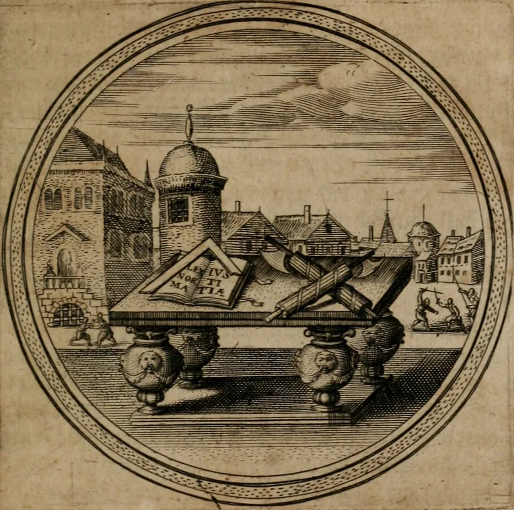 An illustration from Iacobi â Bruck Angermunt cogn. Emblemata Politica : Quibus ea, quæ ad principatum spectant, breviter demonstrantur, singuloru[m] verò explicatio fusius proponitur ; Opus novum, 1618, leaf 106