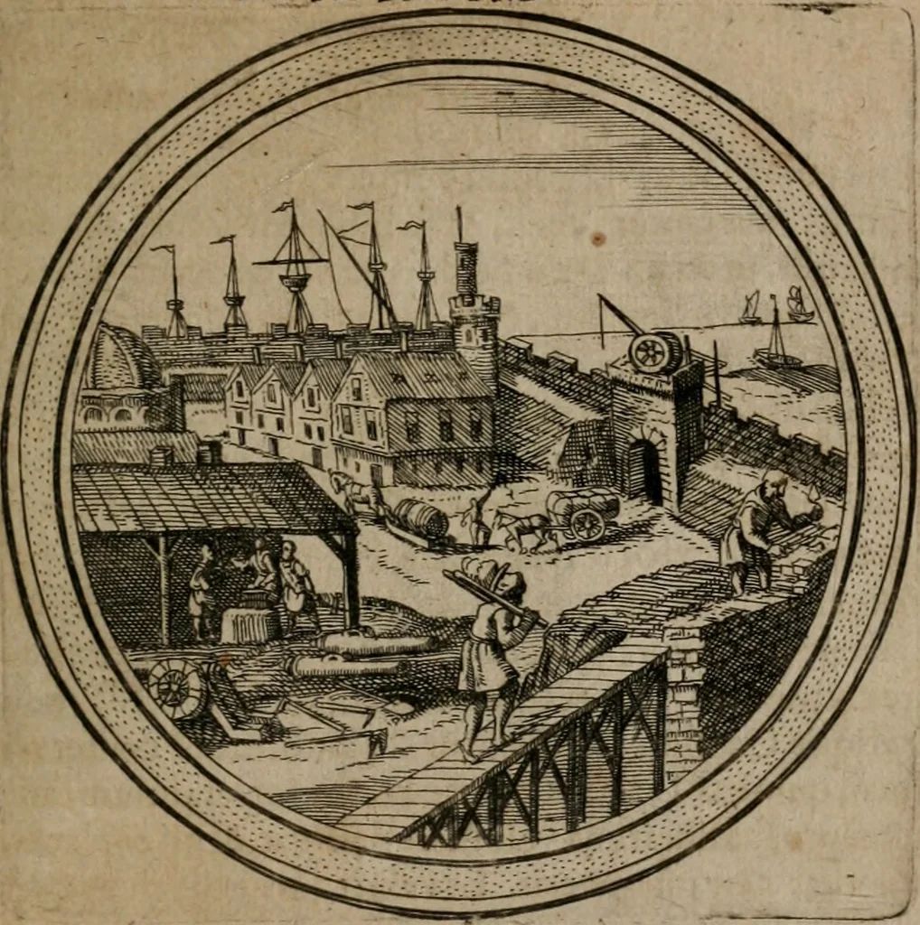 An illustration from Iacobi â Bruck Angermunt cogn. Emblemata Politica : Quibus ea, quæ ad principatum spectant, breviter demonstrantur, singuloru[m] verò explicatio fusius proponitur ; Opus novum, 1618, leaf 114