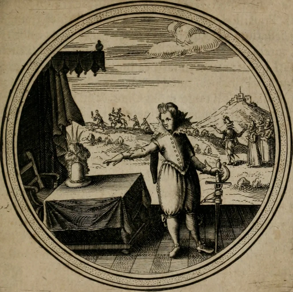 An illustration from Iacobi â Bruck Angermunt cogn. Emblemata Politica : Quibus ea, quæ ad principatum spectant, breviter demonstrantur, singuloru[m] verò explicatio fusius proponitur ; Opus novum, 1618, leaf 118